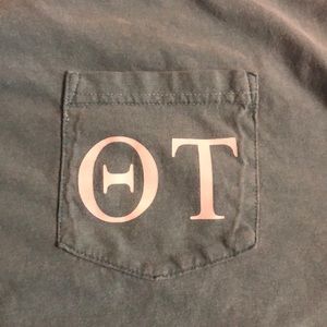 Theta Tau Long sleeve pocket tee shirt
